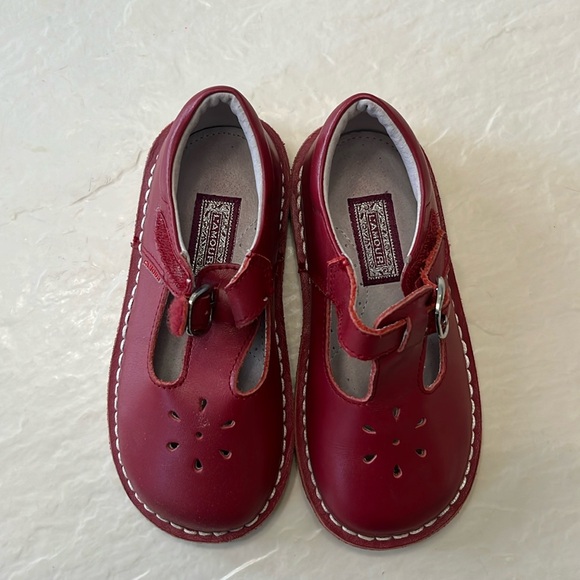 L'Amour Other - L’Amour Red Mary Jane’s with Daisy cut outs